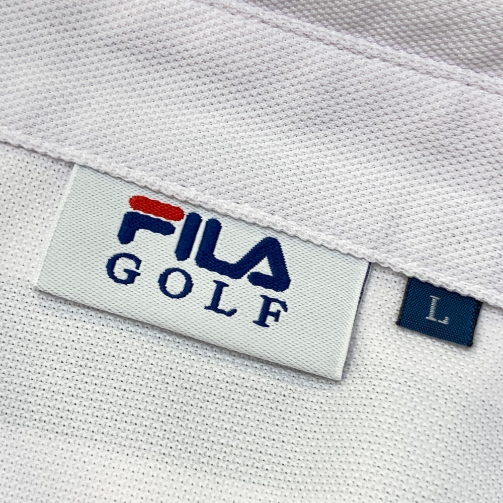 FILA GOLF フィラゴルフ 半袖ポロシャツ ボーダー柄 ホワイト系 L [240101191849] ゴルフウェア レディース_画像3