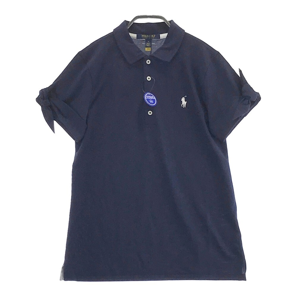 【新品】POLO GOLF ポロゴルフ 半袖ポロシャツ リボン ネイビー系 M [240101193531] ゴルフウェア レディース_画像1