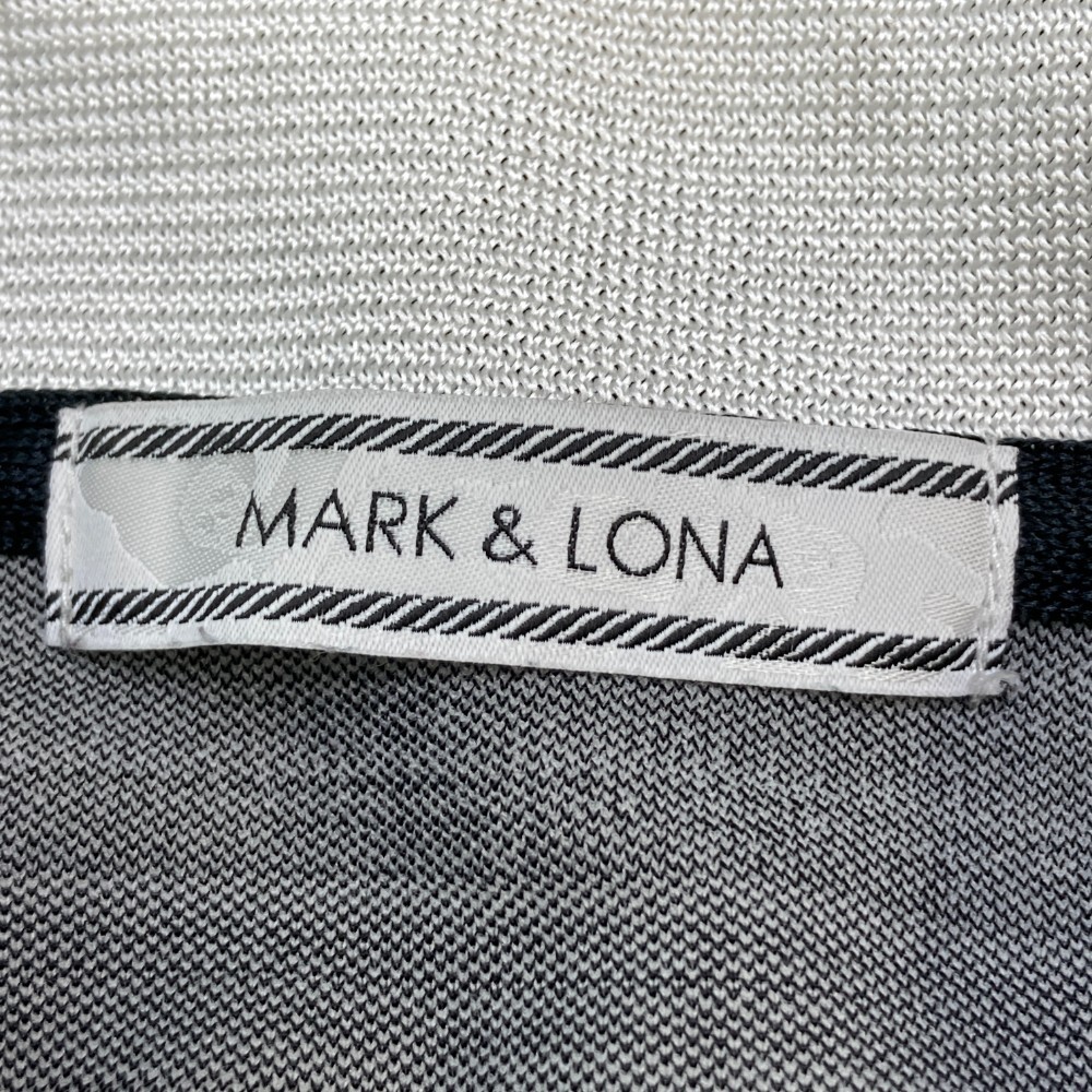 MARK&LONA マークアンドロナ 半袖ポロシャツ スカル ロゴ×ボーダー柄 グレー系 M [240101190812] ゴルフウェア メンズ_画像4