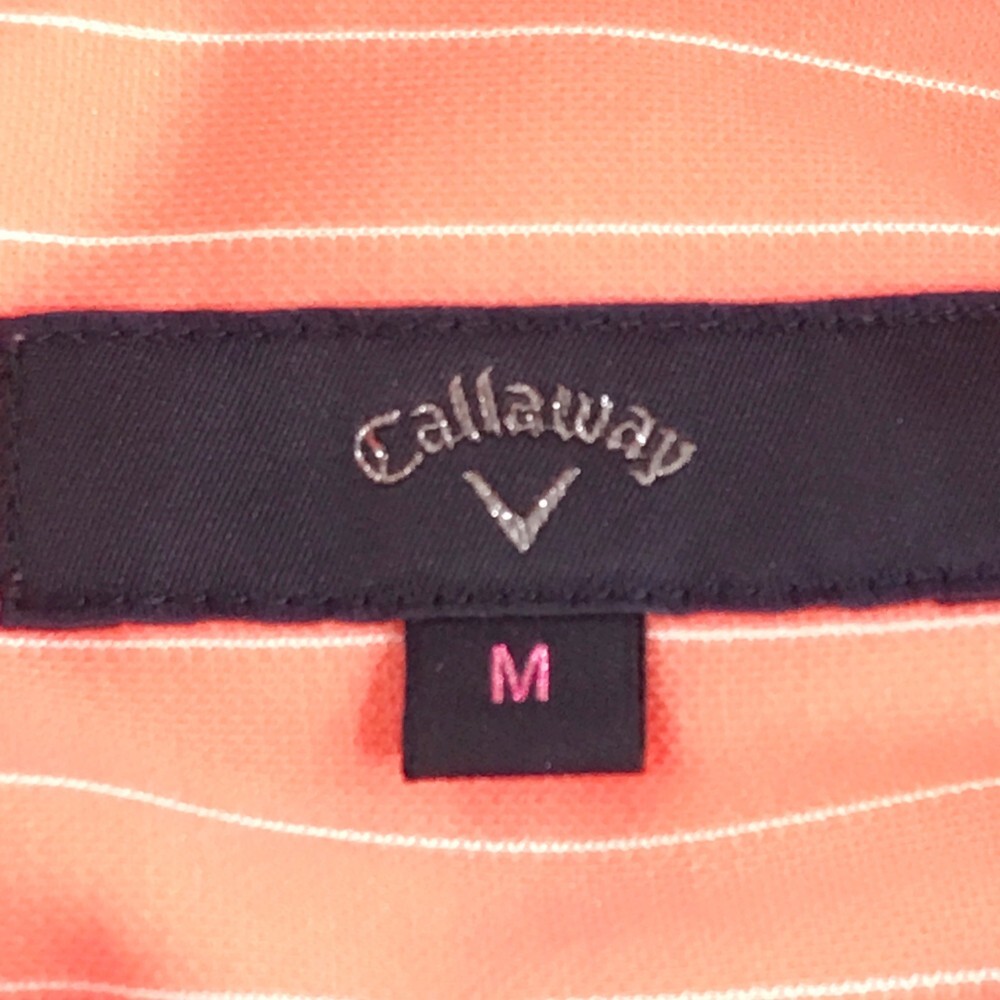 【1円】CALLAWAY キャロウェイ 半袖ポロシャツ ボタンダウン ストライプ柄 オレンジ系 M [240001945807] レディース_画像7