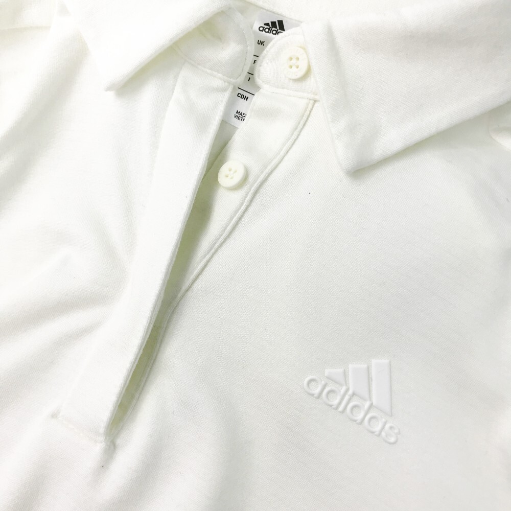 【1円】ADIDAS GOLF アディダスゴルフ 長袖ポロシャツ ボタンダウン ボーダー柄 ホワイト系 M [240001975902] レディース_画像3