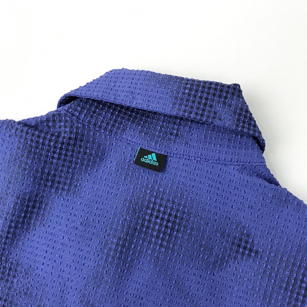 【1円】ADIDAS GOLF アディダスゴルフ 2021年モデル 半袖ポロシャツ 総柄 ブルー系 M [240001998121] レディース_画像3