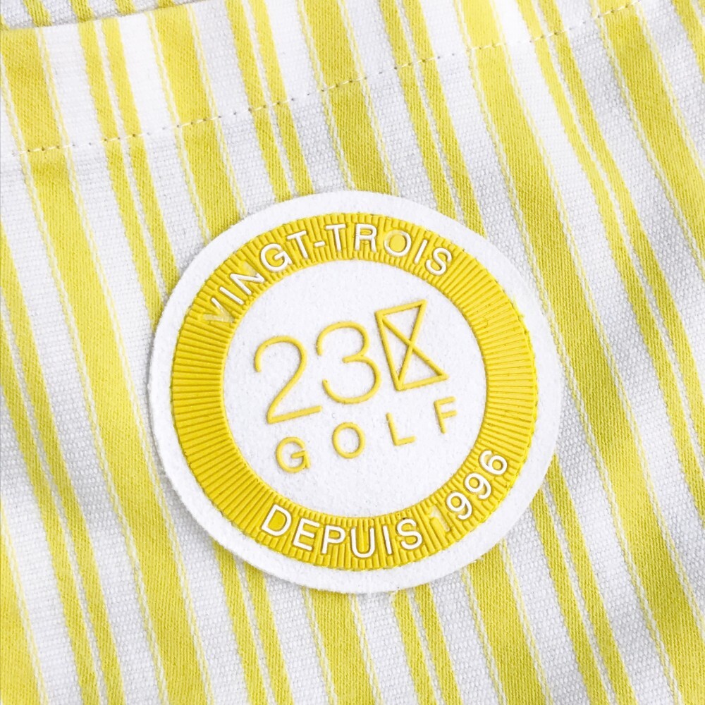 【1円】23区GOLF ニジュウサンクゴルフ ストレッチパンツ ストライプ柄 イエロー系 55 [240001968483] レディース_画像4