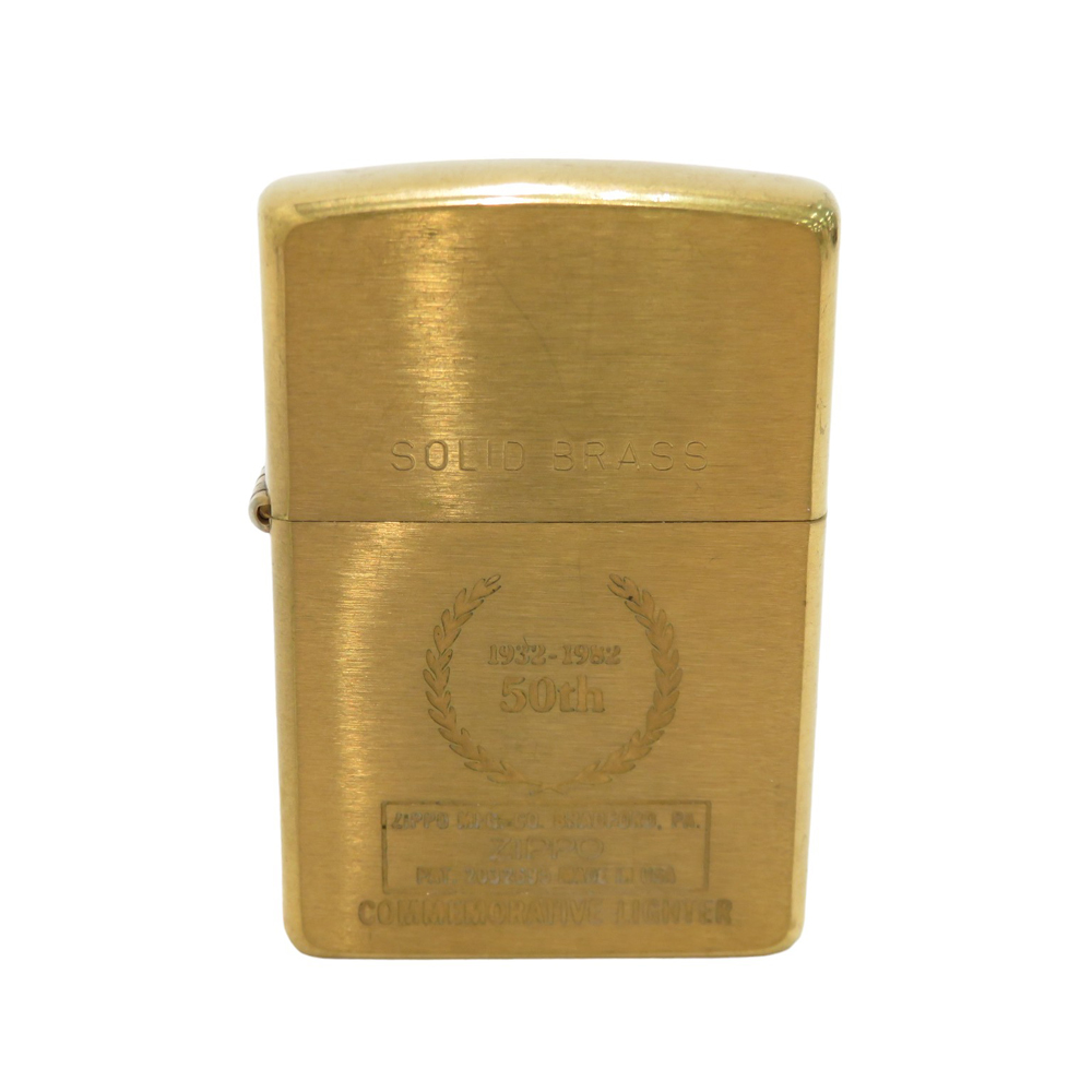 ZIPPO ジッポー 2003年製 SOLID BRASS 1932-1982 50th ライター ゴールド系 [240101152407]_画像1