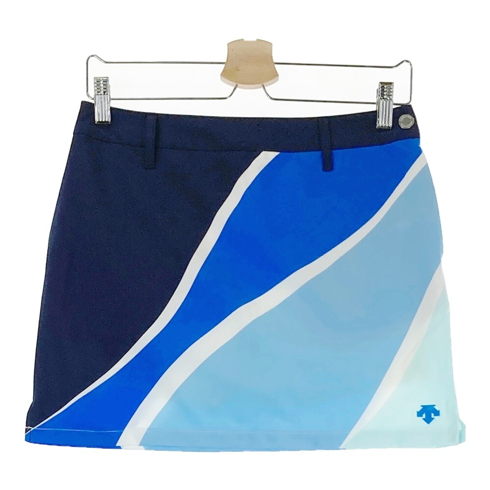 DESCENTE GOLF デサントゴルフ インナー付き スカート 総柄 ブルー系 M [240101192195] ゴルフウェア レディース