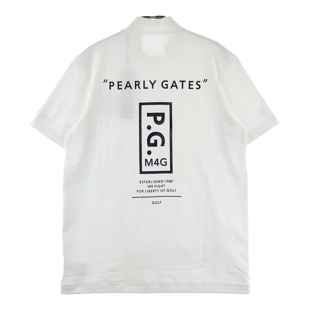 【新品】PEARLY GATES パーリーゲイツ 2023年モデル ハイネック 半袖Tシャツ ホワイト系 5 [240101192323] ゴルフウェア メンズ_画像2