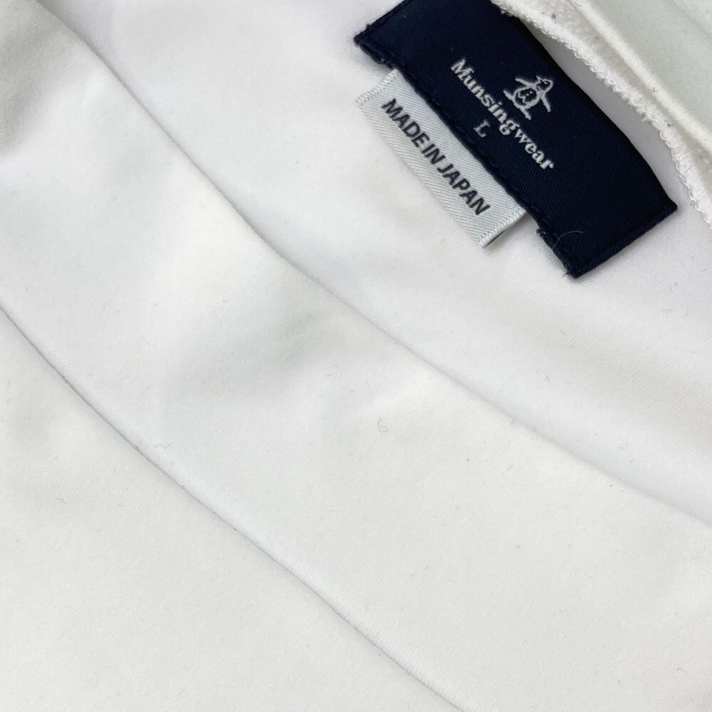 MUNSING WEAR マンシングウェア 2021年モデル ハイネック半袖Tシャツ 日本製 ホワイト系 L [240101188117] ゴルフウェア メンズ_画像5