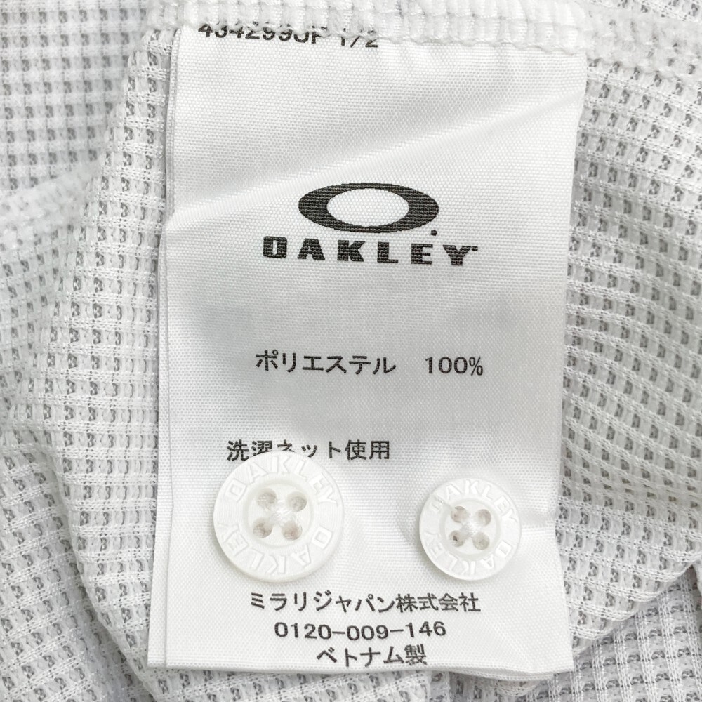 OAKLEY オークリー 434299JP 半袖ポロシャツ ボタンダウン スカル刺繍 ホワイト系 L [240101192810] ゴルフウェア メンズ_画像4