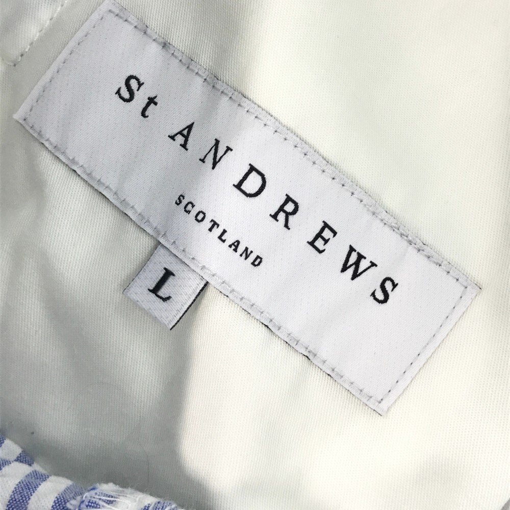 ST ANDREWS セントアンドリュース シアサッカー ストレッチパンツ ストライプ柄 ブルー系 L [240101193862] ゴルフウェア メンズ_画像5