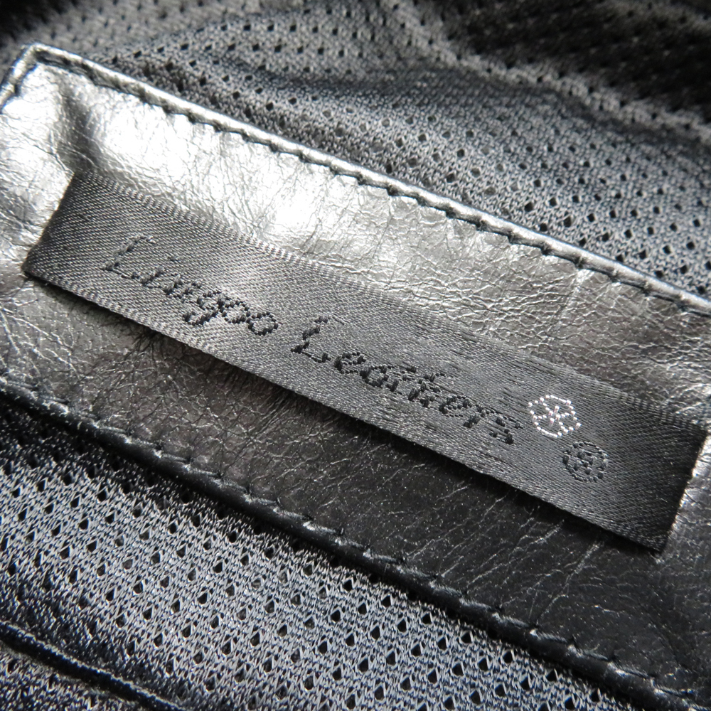 Liugoo Leathers リューグーレザーズ レザージャケット ライダース パンチング ブラック系 3L [240101186542] バイクウェア メンズ_画像6