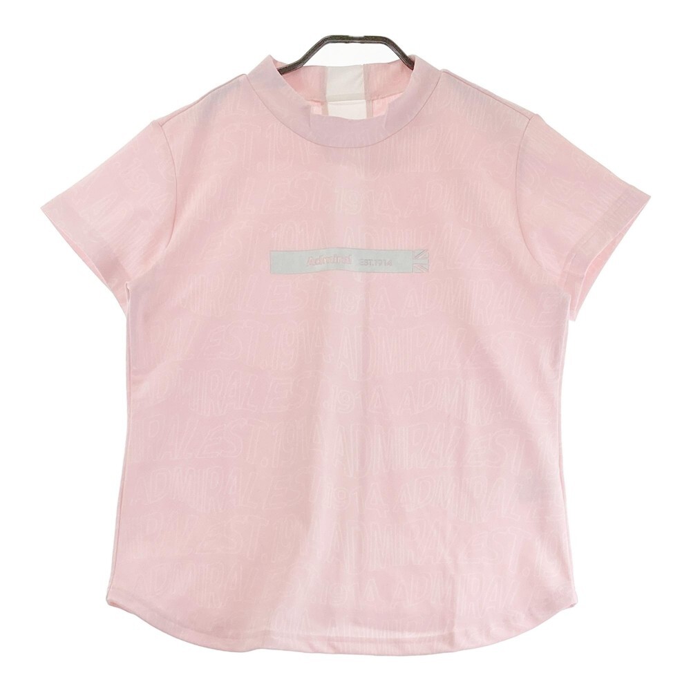 ADMIRAL アドミラル 2023年モデル ハイネック 半袖Tシャツ 総柄 ピンク系 LL [240101195428] ゴルフウェア レディース_画像1