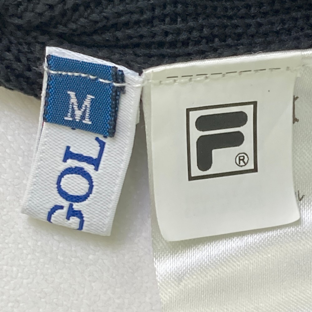 FILA GOLF フィラゴルフ ハイネック 半袖ニットセーター ロゴジャガード 総柄 ブラック系 M [240101192238] ゴルフウェア レディース_画像5