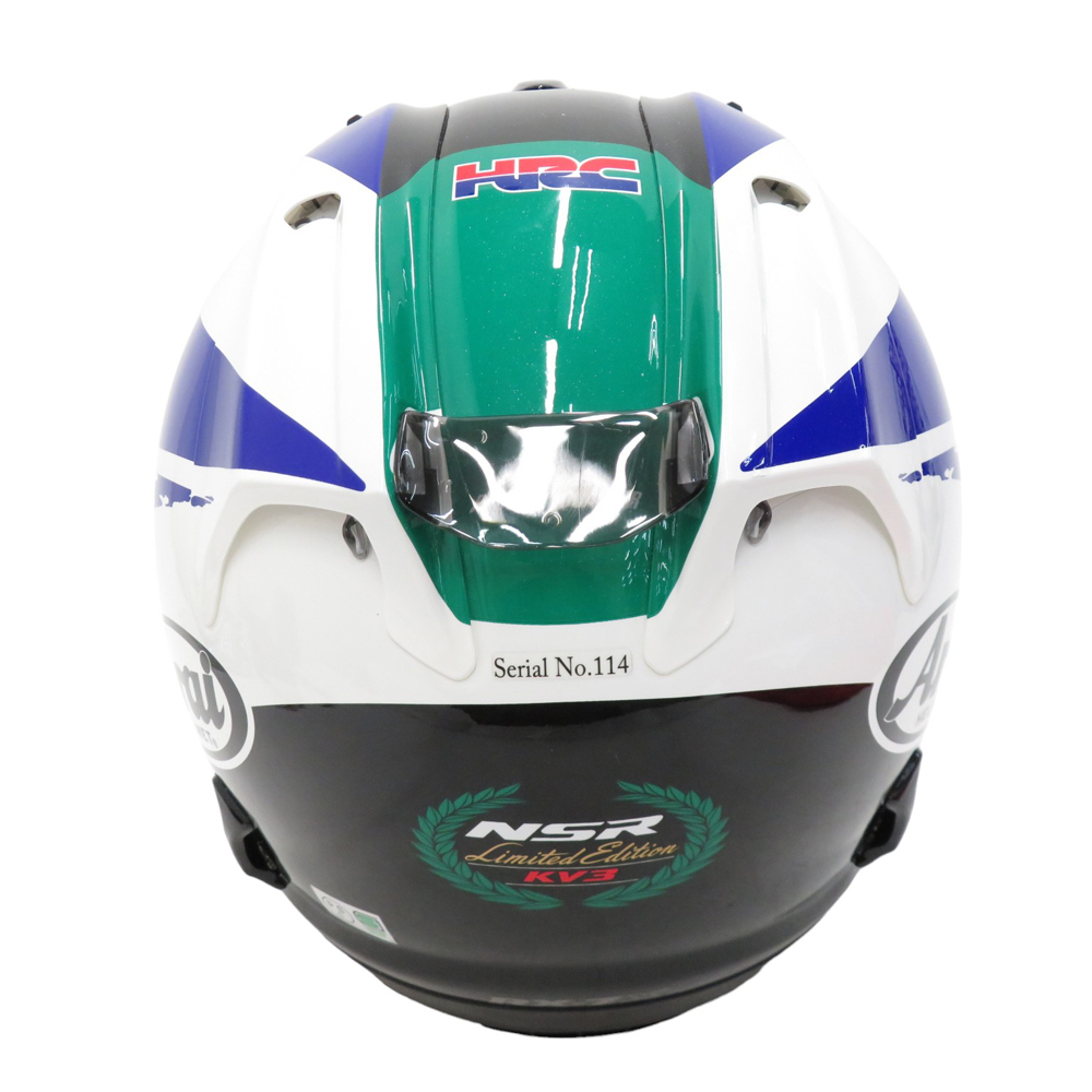 【1円】ARAI アライ RX-7X NSR250R 92 KV3 フルフェイスヘルメット ブルー系 59-60cm [240101160137]_画像4