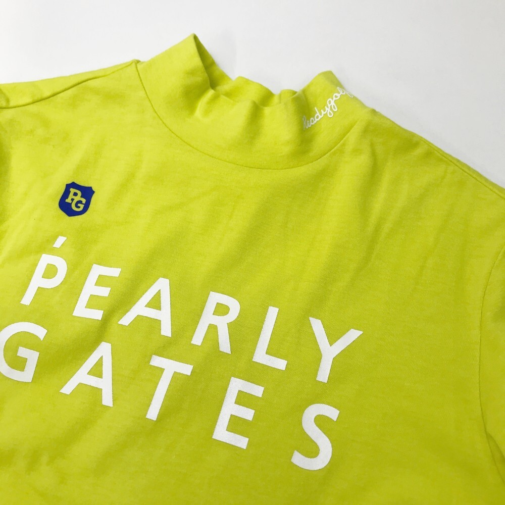 【1円】PEARLY GATES パーリーゲイツ 2021年モデル ハイネック 半袖Tシャツ グリーン系 2 [240001973927] レディース_画像3