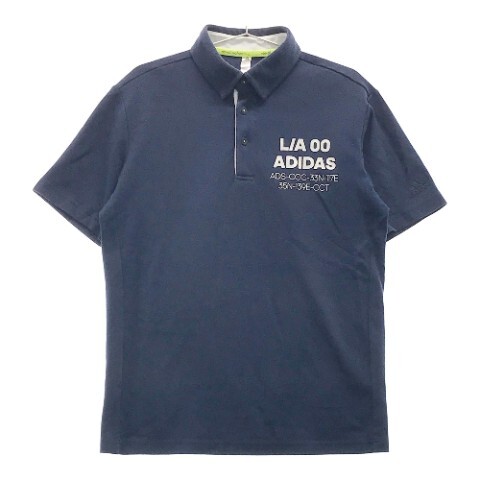 ADIDAS GOLF Adidas Golf polo-shirt with short sleeves button down navy series L [240001983540] Golf wear men's 