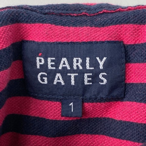 【1円】PEARLY GATES パーリーゲイツ 長袖ポロシャツ ボタンダウン ストライプ柄 ピンク系 1 [240101067932] レディースの画像5