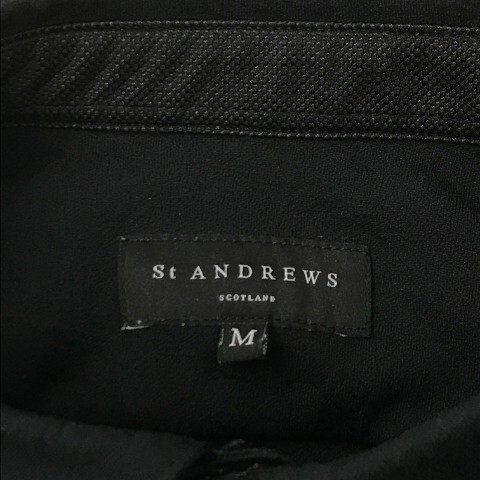 【1円】ST ANDREWS セントアンドリュース 2021年モデル 042-1160305 半袖ポロシャツ ジャガード 総柄 ブラック系 M [240101057778]の画像6