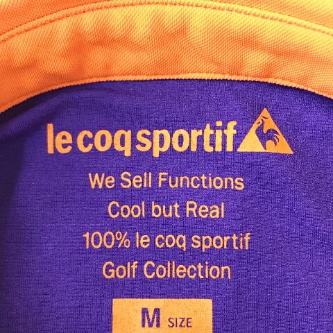 [1 иен ]LE COQ GOLF Le Coq Golf рубашка-поло с коротким рукавом задний окантовка рисунок лиловый серия M [240001954621] женский 