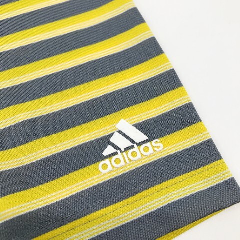 【1円】ADIDAS GOLF アディダスゴルフ 半袖ポロシャツ ボーダー柄 イエロー系 M [240001980559] メンズ_画像5