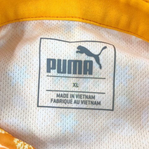 【1円】PUMA GOLF プーマゴルフ 半袖ポロシャツ ボタンダウン 総柄 オレンジ系 XL [240001985615] レディース_画像4