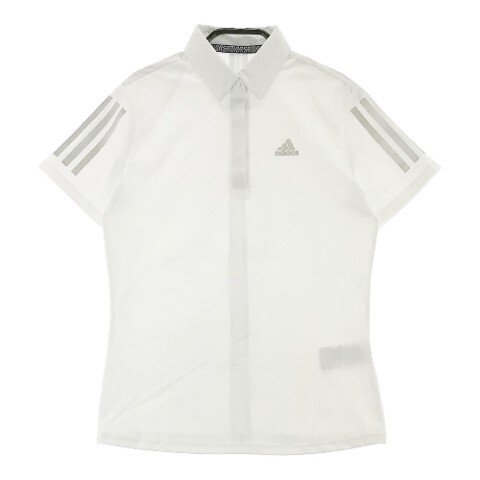 【1円】ADIDAS GOLF アディダスゴルフ 2021年モデル 半袖ポロシャツ ボタンダウン ホワイト系 S [240001992210] レディース_画像1