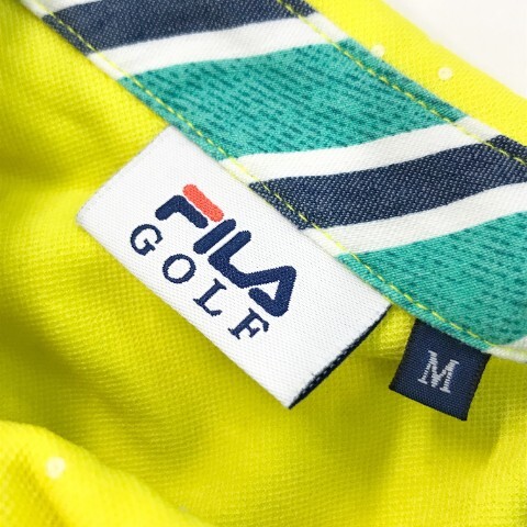 【1円】FILA GOLF フィラゴルフ 半袖ポロシャツ ドット柄 イエロー系 M [240001992250] レディース_画像6