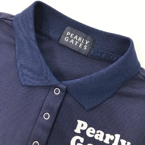 【1円】PEARLY GATES パーリーゲイツ 半袖ポロシャツ ネイビー系 0 [240001994616] レディース_画像3