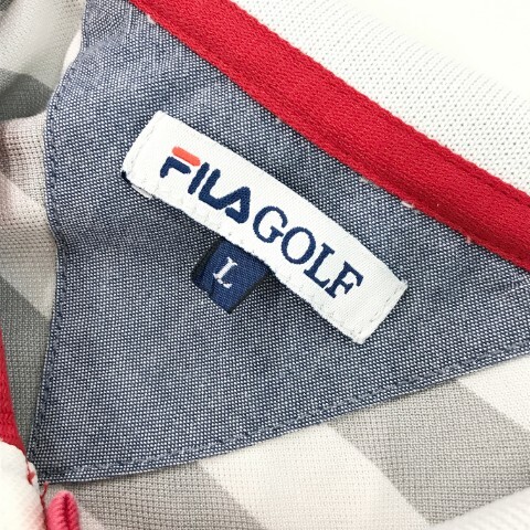 【1円】FILA GOLF フィラゴルフ 半袖ポロシャツ ボーダー柄 グレー系 L [240001994915] レディース_画像6