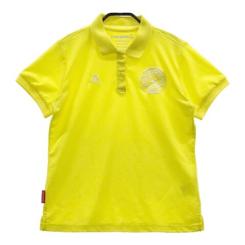 [1 иен ]LE COQ GOLF Le Coq Golf QGWLJA17 рубашка-поло с коротким рукавом вышивка оттенок желтого L [240001996551] женский 