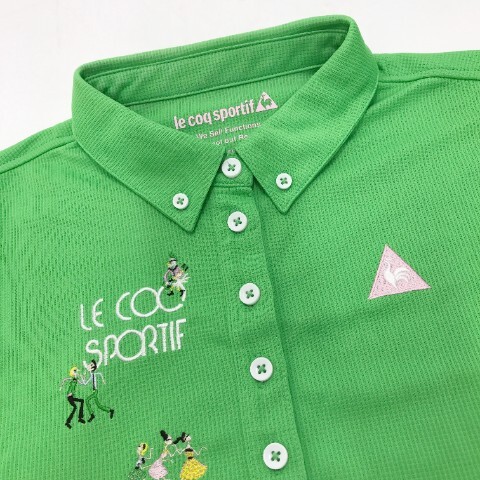 【1円】LE COQ GOLF ルコックゴルフ 半袖ポロシャツ 刺繍 グリーン系 M [240001997706] レディース_画像3