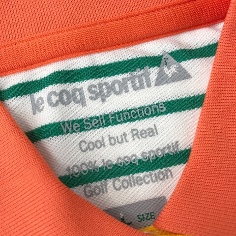 [1 иен ]LE COQ GOLF Le Coq Golf рубашка-поло с коротким рукавом окантовка рисунок orange серия L [240001998624] женский 
