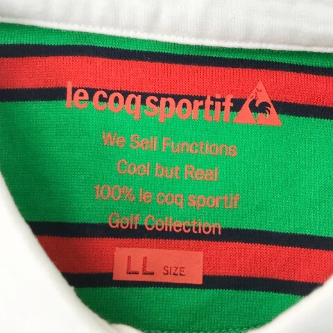 [1 иен ]LE COQ GOLF Le Coq Golf рубашка-поло с коротким рукавом нашивка окантовка рисунок оттенок зеленого LL [240101010095] женский 