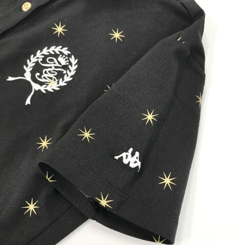 【1円】KAPPA GOLF カッパゴルフ 半袖ポロシャツ 総柄 ブラック系 M [240101023741] レディース_画像4