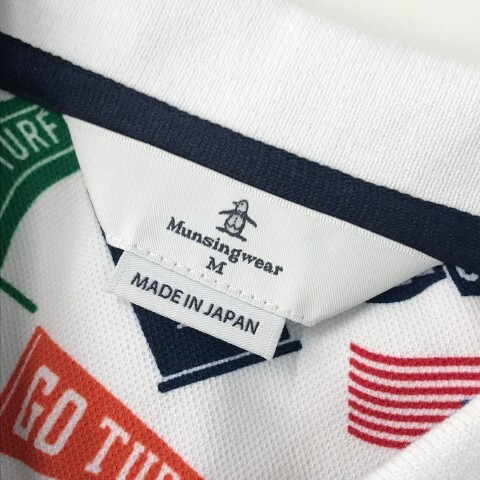 【1円】MUNSINGWEAR マンシングウェア 半袖ポロシャツ 総柄 ホワイト系 M [240101058945] レディース_画像4