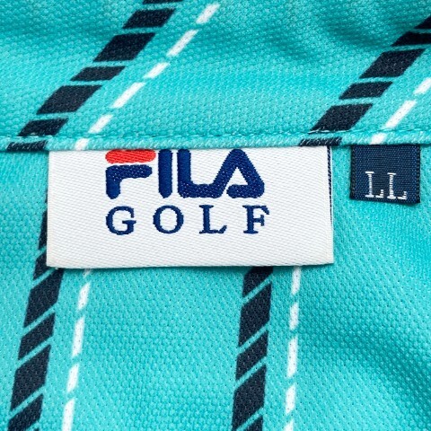 【1円】FILA GOLF フィラゴルフ 半袖ポロシャツ ボタンダウン ストライプ柄 ブルー系 LL [240101071538] メンズ_画像5
