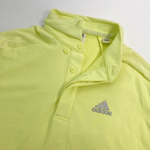 【1円】ADIDAS GOLF アディダスゴルフ 2021年モデル 長袖ポロシャツ　ネオンカラー イエロー系 M [240101093100] メンズ_画像3