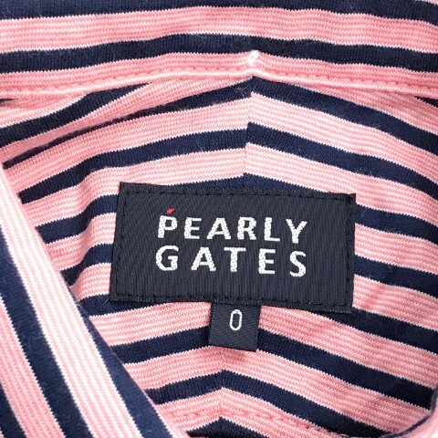 【1円】PEARLY GATES パーリーゲイツ 長袖シャツ ストライプ柄 ピンク系 0 [240101017828] レディース_画像6