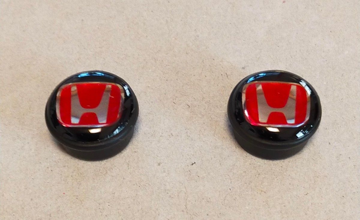 N-BOX  N-ONE  S660 赤バッチ ネオジウム磁石インナードアハンドルキャップ 3Dエンブレム仕様2個1セット