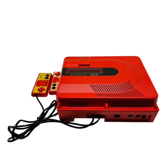 ★SHARP シャープ TWIN FAMICOM ツインファミコン AN-500R レッド 赤 箱付き 任天堂 ニンテンドー 当時物 レトロ ヴィンテージ☆_画像4