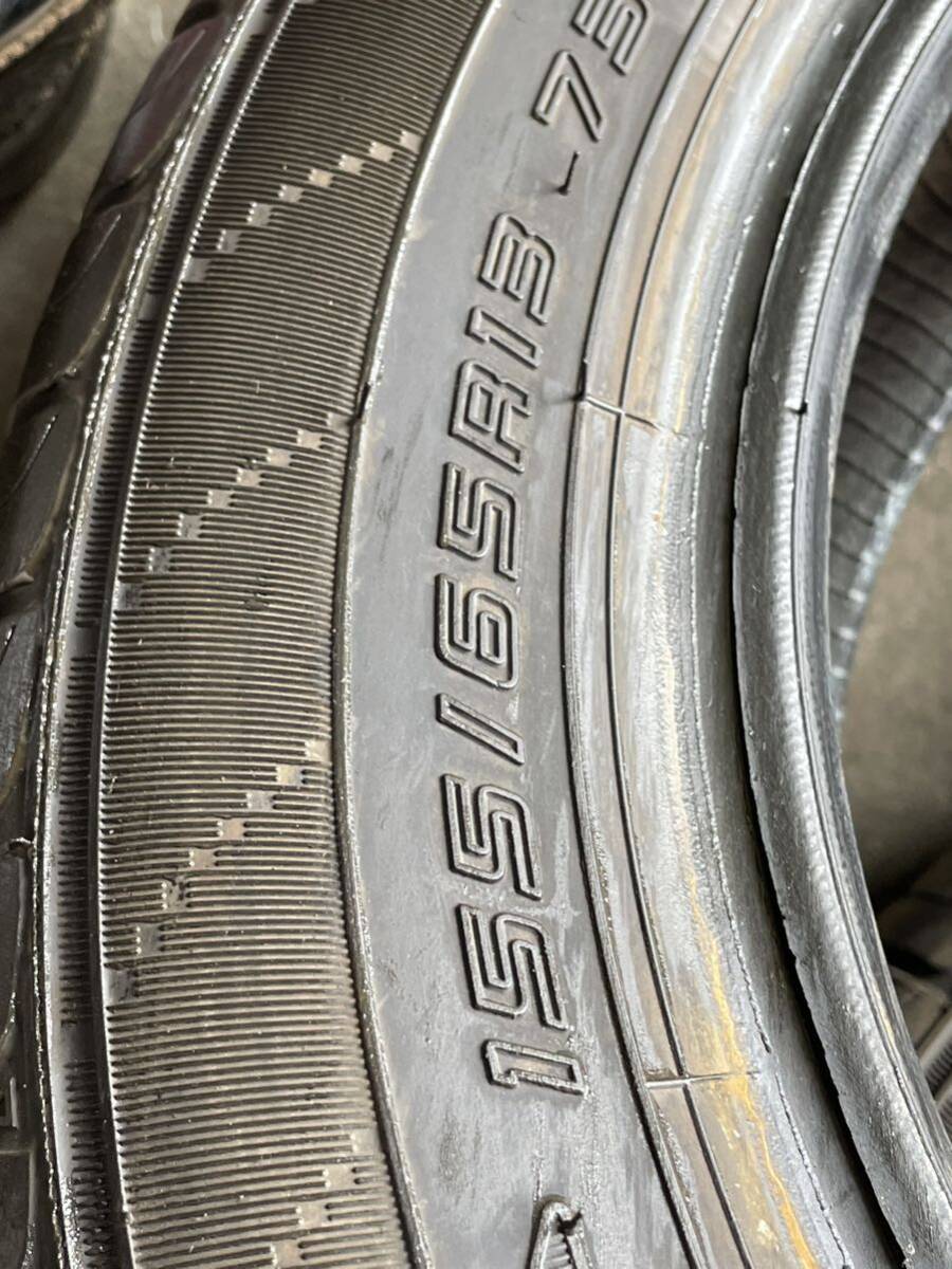 (5005)特価 バリ山 155/65R13 ワゴンR パレット ミラ ムーブ ライフ モコ AZワゴン ekワゴン 23年製 4本セット_画像9