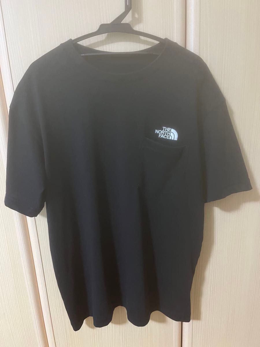 ノースフェイス　Tシャツ　ポケット　ロゴ　ブラック