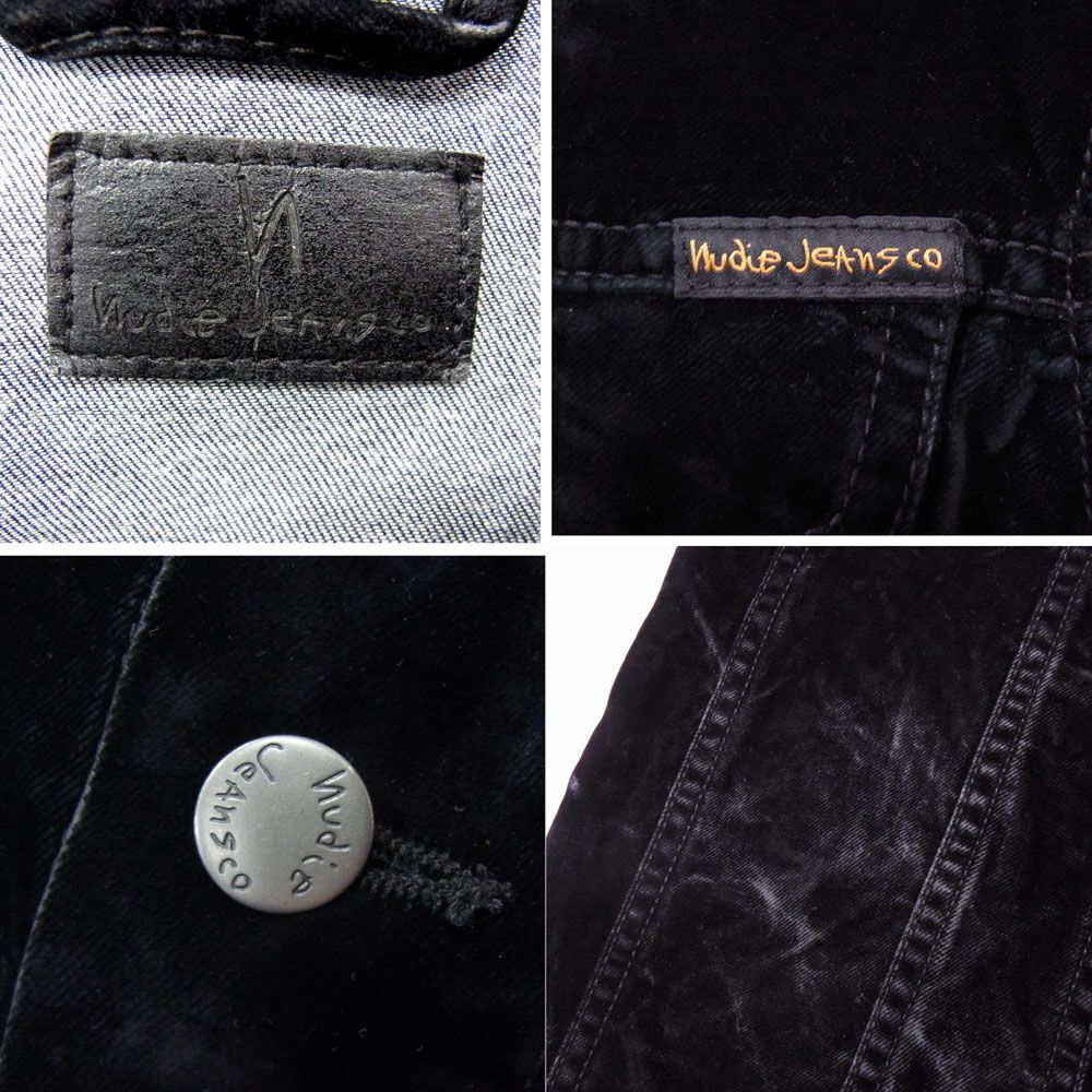 定価4万円●Nudie Jeans BILLY ベルベッド トラッカー ジャケット ヌーディージーンズ メンズ Sサイズ ブラック ベロア Gジャン 正規品_画像9