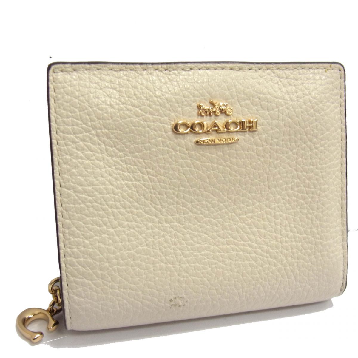 定価44.000円☆COACH コーチ ２つ折り レザーウォレット スナップウォレット 本革 レディース_画像1