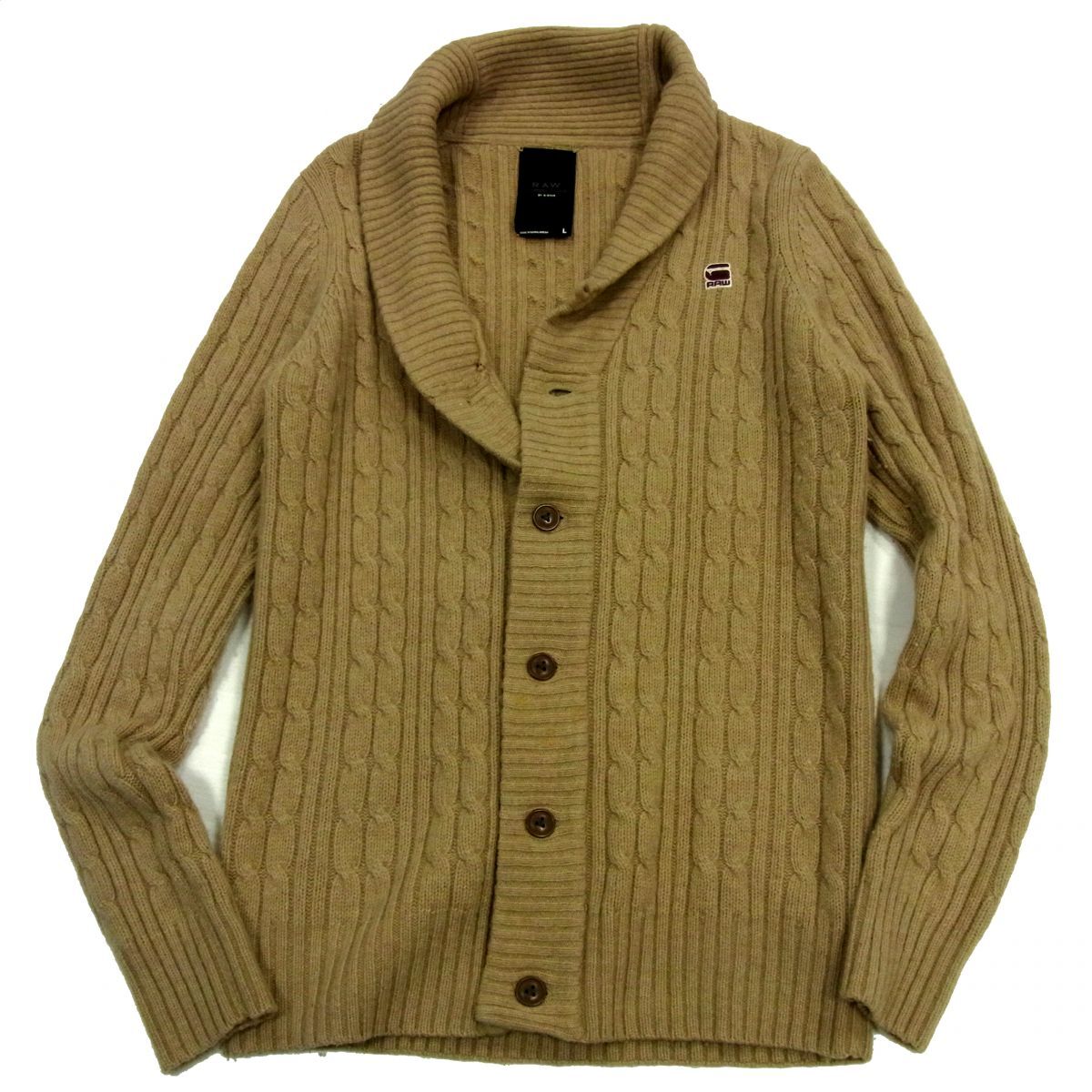 ■G-STAR RAW ショールカラー ケーブル ニット カーディガン CL BORRE SHAWL CARDIGAN KNIT 秋冬物 メンズ ジースターロウ_画像1