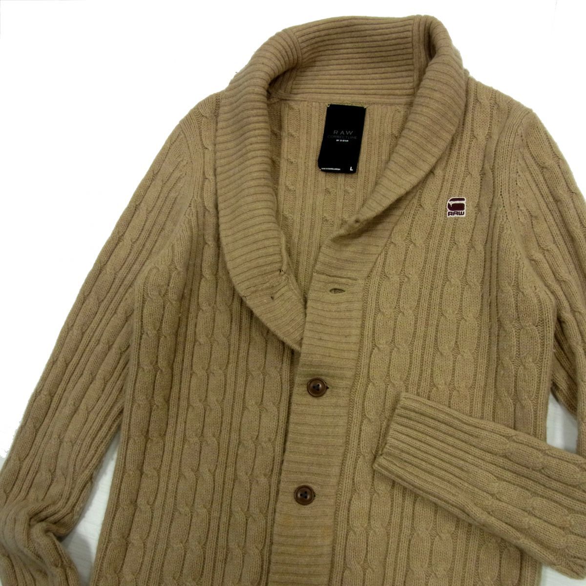 ■G-STAR RAW ショールカラー ケーブル ニット カーディガン CL BORRE SHAWL CARDIGAN KNIT 秋冬物 メンズ ジースターロウ_画像2