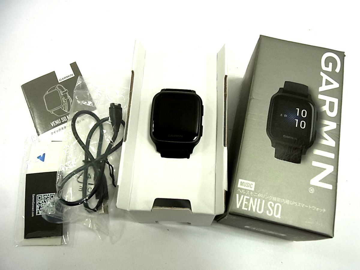 美品 定価37,800■GARMIN ガーミン Venu Sq Music Black Slate スマートウォッチ 腕時計 フィットネス Suica対応 GPS メンズ レディースの画像3