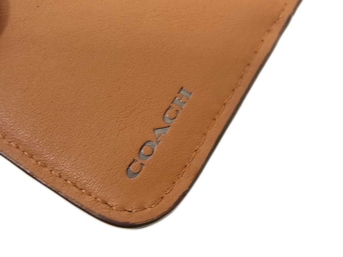 ◇COACH コーチ 二つ折り財布 クロコ調エンボスレザー IDケース パスケース 定期入れ付 レディース_画像5