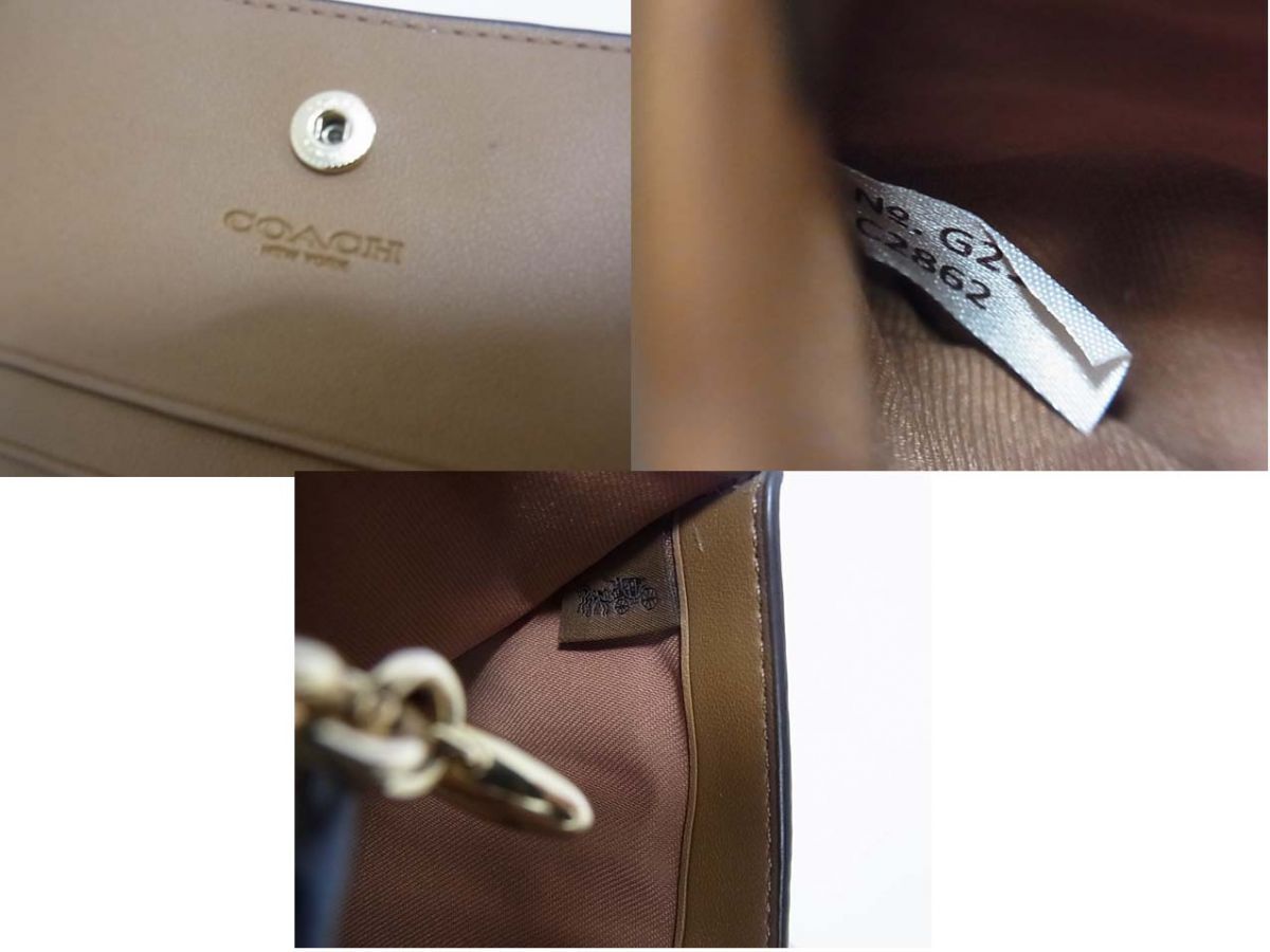 定価44.000円☆COACH コーチ ２つ折り レザーウォレット スナップウォレット 本革 レディース_画像6