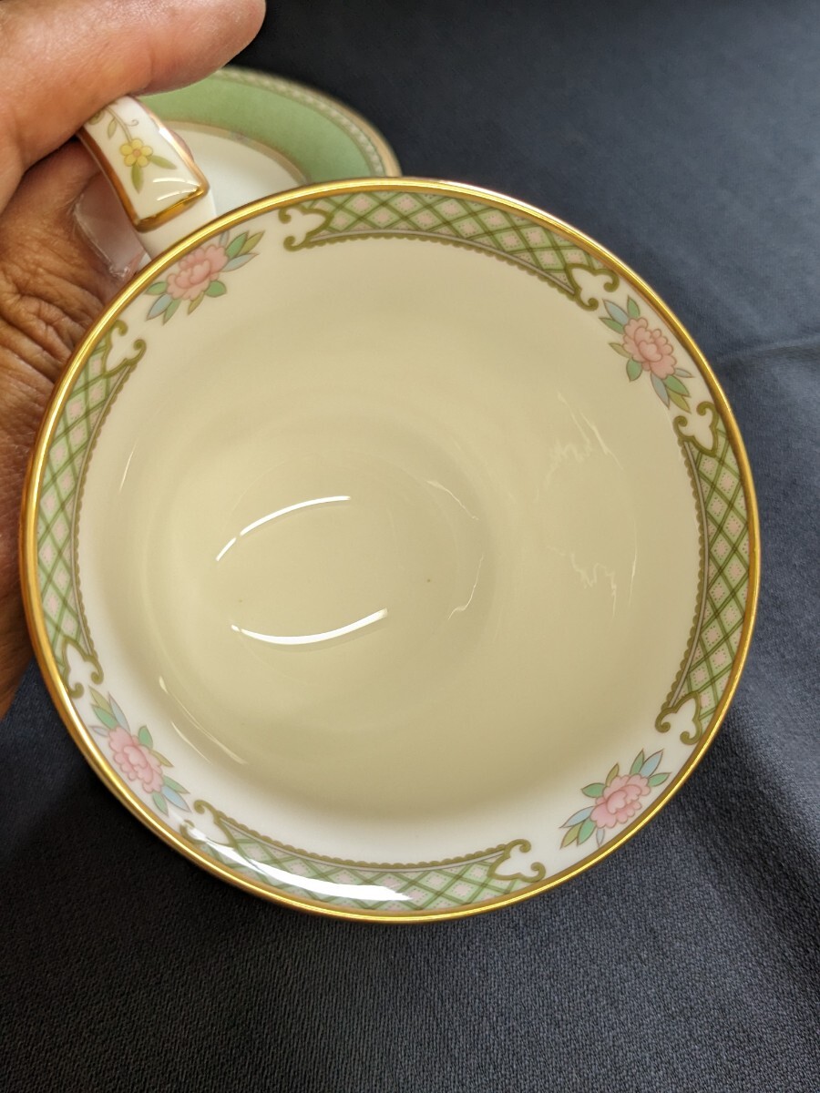 未使用保管品 Noritake ノリタケ YOSHINO カップ＆ソーサー ペア ボーンチャイナ カップ径約8.7cmの画像5