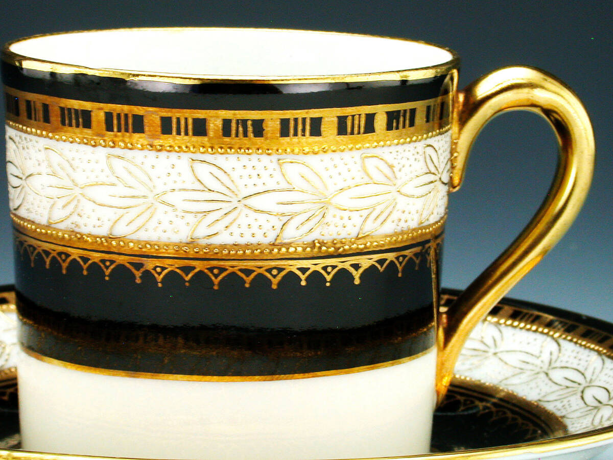  Old Noritake . goods!! Old Noritake * gold . on lacquer black obi . ream ... cabinet cup 